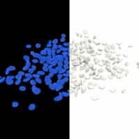 200 Glow in the Dark Solar Pebbles Pathway Markers Size of Lima Beans Garden Decor Blue