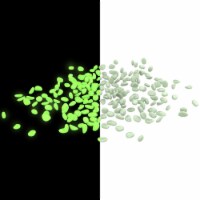 200 Glow in the Dark Solar Pebbles Pathway Markers Size of Lima Beans Garden Decor Green
