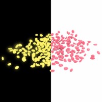 200 Glow in the Dark Solar Pebbles Pathway Markers Size of Lima Beans Garden Decor Yellow