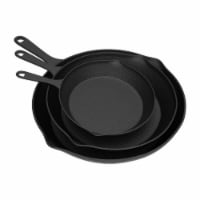 Frying Pans-Set of 3 Matching Cast Iron Pre-Seasoned Nonstick Skillets 6, 8, 10 Inch Cook