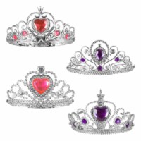 Pretend Play Princess Crowns Dress Up Tiara with Gems Set of 4 Girl Toddlers 1 unit Metro Market