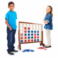Huge 4-In-A-Row Giant Classic Wooden Game for Indoor and Outdoor Play 2 Player Strategy and