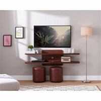 Furniture of America Brie Wood 2-Tier Floating TV Stand in Vintage Walnut