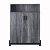 Furniture of America Liguari Wood 5-Shelf Shoe Cabinet in Distressed Gray