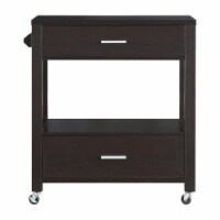 Furniture of America Arton Contemporary Wood 2-Drawer Kitchen Cart in Cappuccino