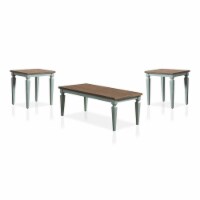 Furniture of America Condway Wood 3-Piece Coffee Table Set in Antique Blue