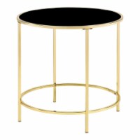 Furniture of America Keefer Contemporary Glass Top Side Table in Gold