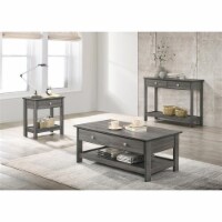 Furniture of America Lekwick Transitional 3-Piece Wood Coffee Table Set in Gray