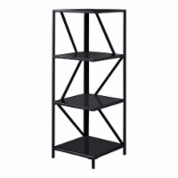 Furniture of America Lartin Industrial Metal 3-Shelf Corner Bookcase in Black