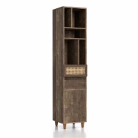 Furniture of America Estel Rustic Wood Multi-Storage TV Tower in Reclaimed Oak