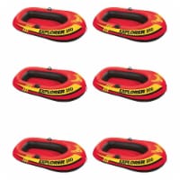 Intex Explorer 200 Inflatable 2 Person Boat Raft Set w/  2 Oars & Pump (6 Pack)