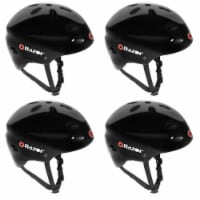 Razor V17 Kids Outdoor Bike/Scooter/Skateboard Helmet, Glossy Black (4 Pack)
