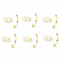 Intex Wave Rider Hypoallergenic Latex Free Mask & Easy Flow Snorkel Set (6 Pack)