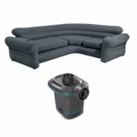 Intex Inflatable Corner Sectional Sofa w/ 120V Quick Fill AC Electric Air Pump