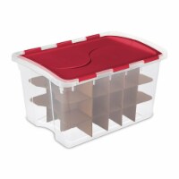 Sterilite Holiday Christmas Storage Tote with Lid for 45 Ornaments, (18 Pack)