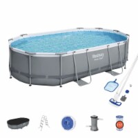 Bestway 16 Ft x 10 Ft x 42 In Above Ground Pool Set with Pump & Maintenance Kit