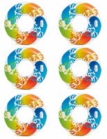 Intex Inflatable 47 Color Whirl Tube Swimming Pool Raft with Handles, (6 Pack)