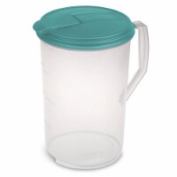 Sterilite 1-Gallon Round Plastic Pitcher and Spout, Clear w/ Color Lid (6 Pack)