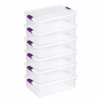 Sterilite 32 Quart Clear View Storage Container Tote w/ Latching Lid, (6 Pack)