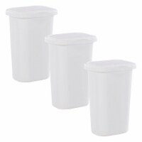 Rubbermaid 13.25 Gallon Rectangular Spring-Top Lid Wastebasket, White (3 Pack)