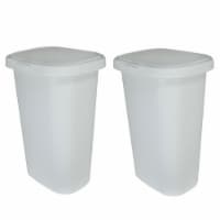 Rubbermaid 13 Gallon Rectangular Spring-Top Lid Wastebasket Trash Can (2 Pack)