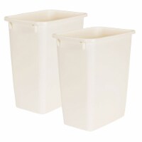 Rubbermaid 21 Quart Rectangular Kitchen Wastebasket Trash Can, Bisque (2 Pack)