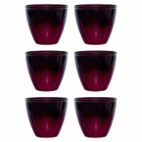 Suncast Seneca 16 Inch Ombre Resin Plant Flower Planter Pot, Red/Plum (6 Pack)