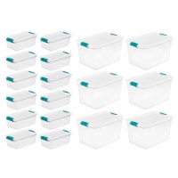 Sterilite 6 Qt Latch Storage Box,12 Pack, and 64 Qt Latch Storage Box, 6 Pack