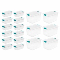 Sterilite 6 Qt Latch Storage Box,12 Pack, and 64 Qt Latch Storage Box, 6 Pack