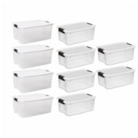 Sterilite 116 Quart Latch Lid Tote, 4 Pack, and 18 Quart Latch Lid Tote, 6 Pack