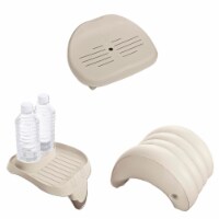 Intex Inflatable Hot Tub Seat , Attachable Cup Holder, Inflatable Head Rest, Tan