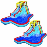 Banzai Slide N Soak Splash Park Inflatable Outdoor Kids Play Center (2 Pack)