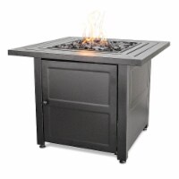 Endless Summer 30 Propane Gas Outdoor Fire Pit Table w/ Lava Rock, Black 2 Pack