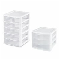 Sterilite Clearview Compact Portable 3 Drawer Storage Organizer Cabinet 8 Pack