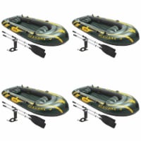 Intex Seahawk 4 Inflatable 4 Person Floating Boat Raft Set w/ Oars & Pump 4 Pack