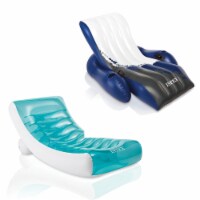 Inflatable Lounge Pool Chair Bundled w/ Inflatable Pool Recliner Lounger Chair