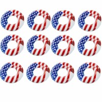 Swimline 36 Inch Inflatable American Flag Swimming Pool Tube Float (12 Pack)