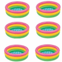 Intex 34in x 10in Sunset Glow Soft Inflatable Baby/Kids Swimming Pool (6 Pack)
