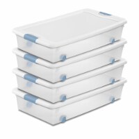 Sterilite 56 Quart Latching Stackable Wheeled Storage Container w/ Lid, (4 Pack)