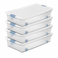 Sterilite Deep Plastic Stackable Storage Bin w/ Clear Latch Lid, Clear (4  Pack), 4pk - Fred Meyer