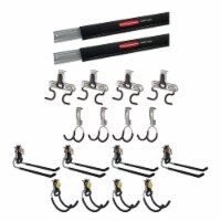 Rubbermaid FastTrack Wall Mounted Storage Rails + Organizing Hook Assortment