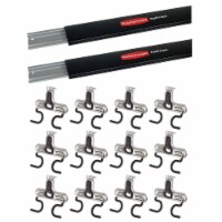 Rubbermaid Fast Track 48  Wall Mounted Storage Rail (2 Pack) & S Hooks (12 Pack)
