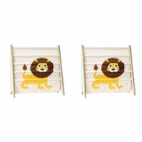 3 Sprouts URKLIO Kids Storage Shelf Organizer Baby Room Bookcase, Lion (2 Pack)