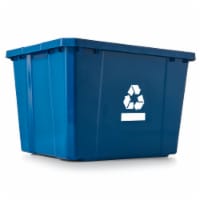 Gracious Living Medium Plastic Curbside 17g Home Recycling Bin, Blue (12 Pack)