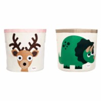 3 Sprouts Storage Bin Laundry and Toy Baskets for Baby & Kids, Deer + Dinosaur