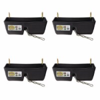 Little Giant 9 Quart Heavy Duty Feed Trough Bucket Fence Feeder, Black (4 Pack)