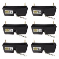 Little Giant 9 Quart Heavy Duty Feed Trough Bucket Fence Feeder, Black (6 Pack)