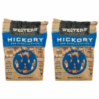 Western Premium BBQ 180 Cu In Hickory BBQ Grilling Smoking Wood Chips (2 Pack)