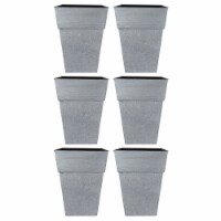The HC Companies Avino 16-Inch Square Resin Planter Pot, Oxidized Black (6 Pack)