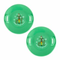Slippery Racer Downhill Buddy The Elf Plastic Saucer Disc Sled, Green (2 Pack)